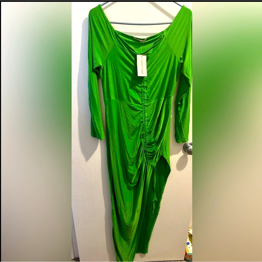NWT ASOS Design Maternity bardot high split maxi dress meadow green Sz 10 US